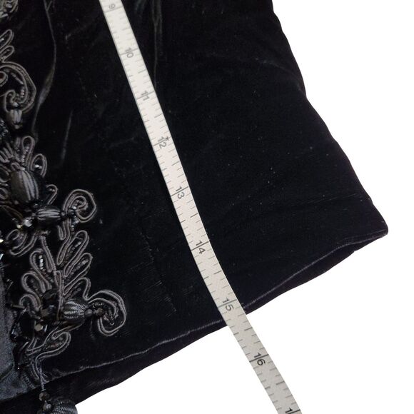 Vintage 60s Eloise Curtis For Happenstance Black Velvet Beaded Bolero Jacket S - Picture 13 of 13